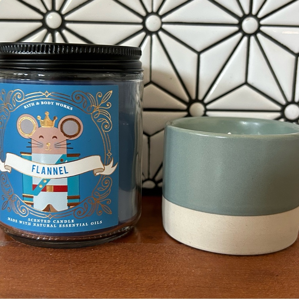 NEW Bath & Body Works Flannel Candle Mouse Nutcracker & Sonoma Warm Flannel